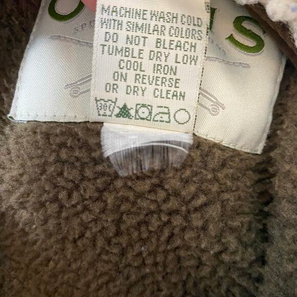 Orvis Fleece Full Zip Jacket Men XL Olive Green Brown Sherpa Collar Outdoor Barn - Picture 4 of 9